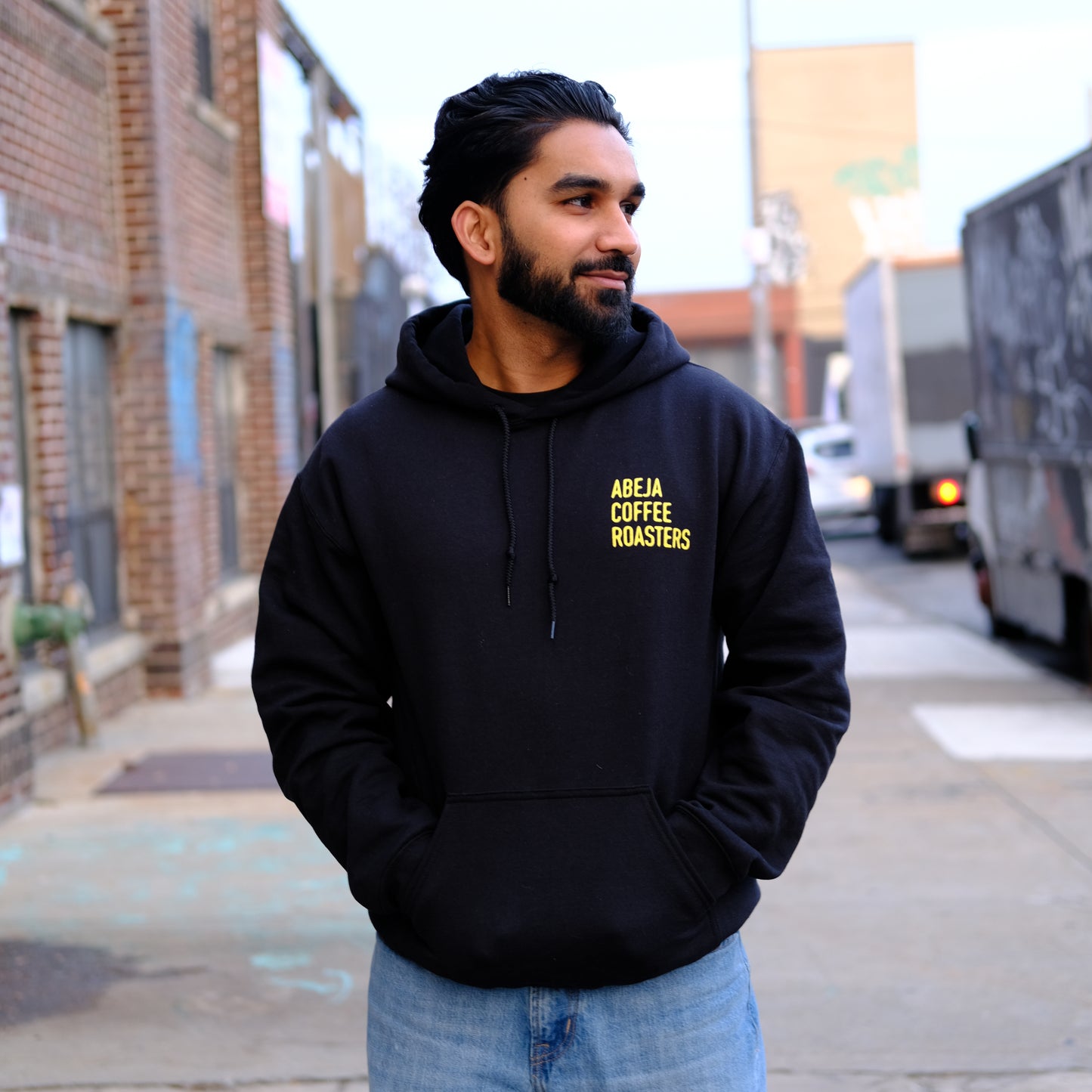 Abeja Hoodie - Black, Yellow