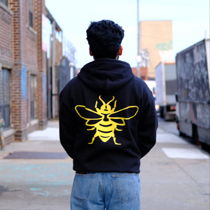 Abeja Hoodie - Black, Yellow