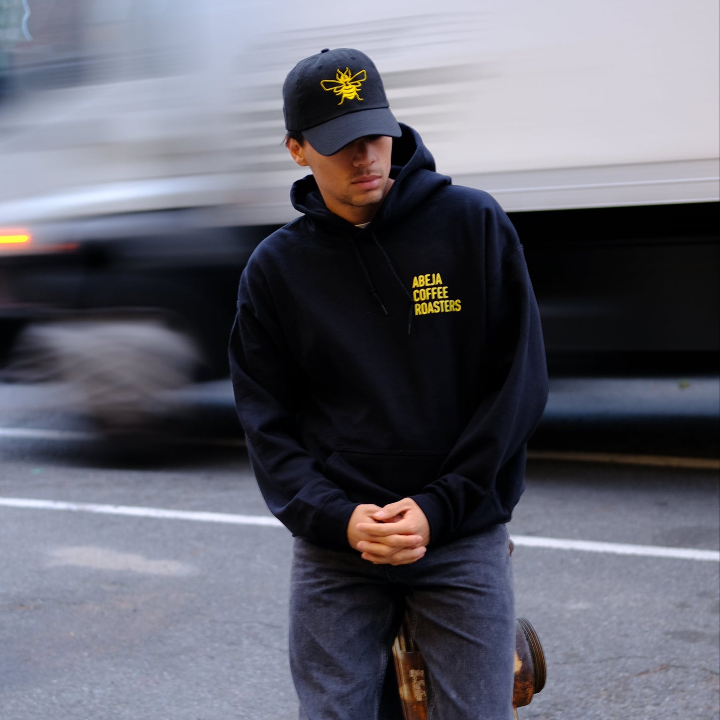 Abeja Hoodie - Black, Yellow